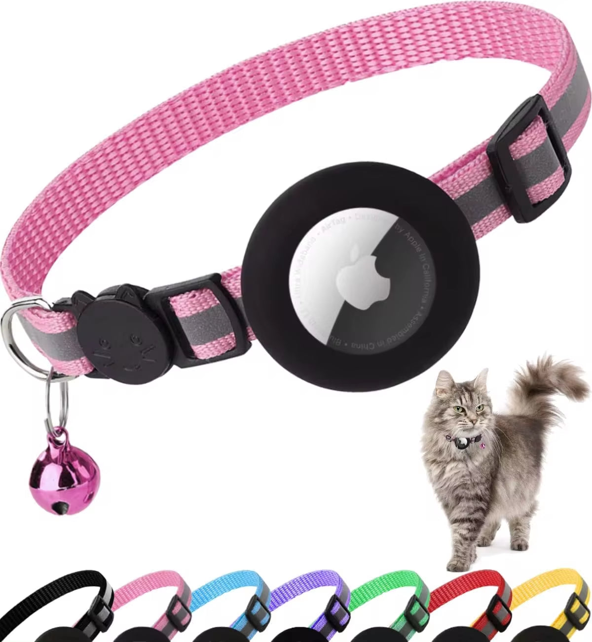 Airtag Cat Collar Breakaway - MyPet24 MyPet24 Pink My Store Airtag Cat Collar Breakaway