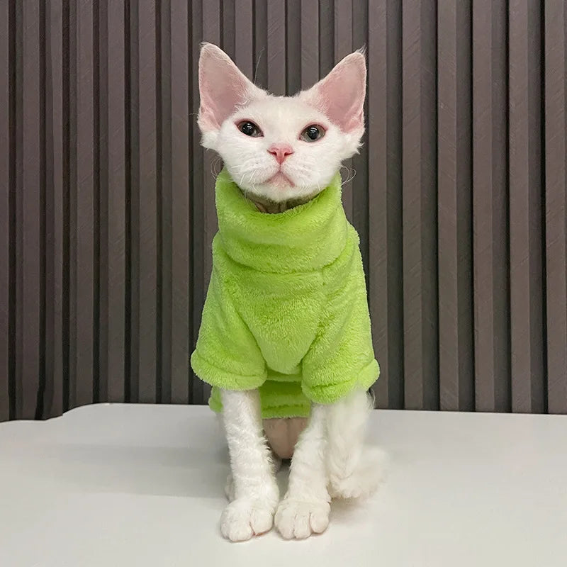 Turtleneck Cat Sweater Coat - MyPet24 MyPet24 Green / Xs MyPet24 Turtleneck Cat Sweater Coat