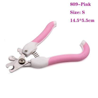 Stainless Steel Pet Nail Clipper - Professional Dog &amp; Cat Trimmer - MyPet24 MyPet24 Pink / 14.5x5.5cm MyPet24 Stainless Steel Pet Nail Clipper - Professional Dog &amp; Cat Trimmer