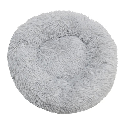 40-90cm Super Soft Plush Dog Bed - Winter Warm Cat Nest - MyPet24 MyPet24 light gray / Diameter 80cm MyPet24 40-90cm Super Soft Plush Dog Bed - Winter Warm Cat Nest