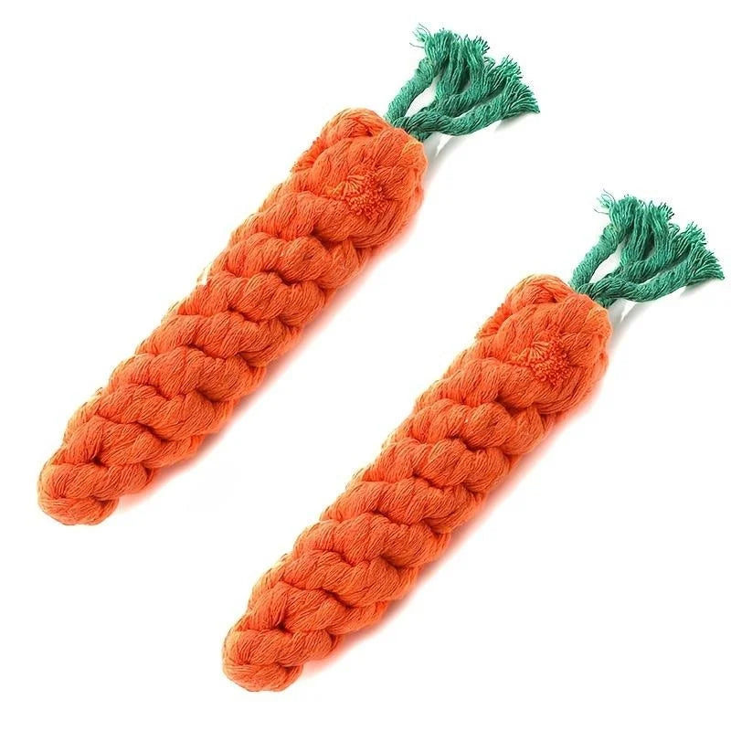 Carrot-Shaped Pet Chew Toy - Cotton Rope for Dogs &amp; Cats - MyPet24 MyPet24 MyPet24 Carrot-Shaped Pet Chew Toy - Cotton Rope for Dogs &amp; Cats