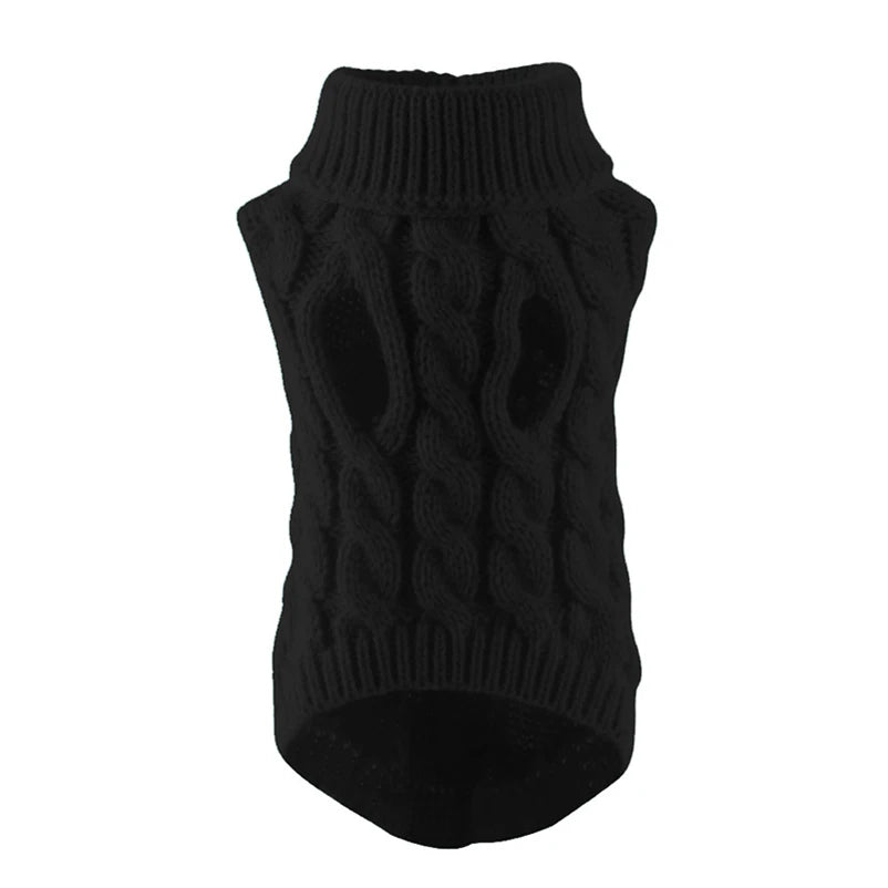 Winter Warm Turtleneck Sweater for Small Dogs &amp; Cats - MyPet24 MyPet24 Black / S MyPet24 Winter Warm Turtleneck Sweater for Small Dogs &amp; Cats