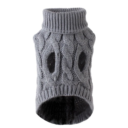 Winter Warm Turtleneck Sweater for Small Dogs &amp; Cats - MyPet24 MyPet24 Gray / S MyPet24 Winter Warm Turtleneck Sweater for Small Dogs &amp; Cats