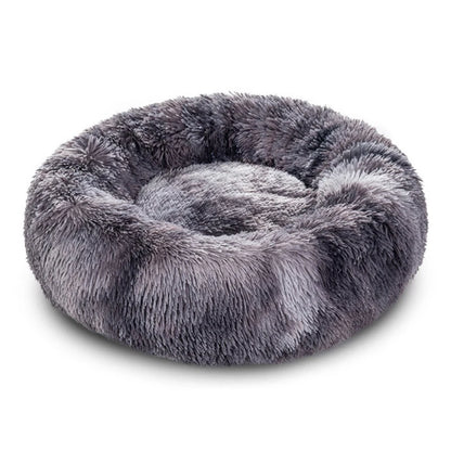 40-90cm Super Soft Plush Dog Bed - Winter Warm Cat Nest - MyPet24 MyPet24 tie dye dark gray / Diameter 60cm MyPet24 40-90cm Super Soft Plush Dog Bed - Winter Warm Cat Nest