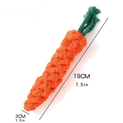 Carrot-Shaped Pet Chew Toy - Cotton Rope for Dogs &amp; Cats - MyPet24 MyPet24 MyPet24 Carrot-Shaped Pet Chew Toy - Cotton Rope for Dogs &amp; Cats