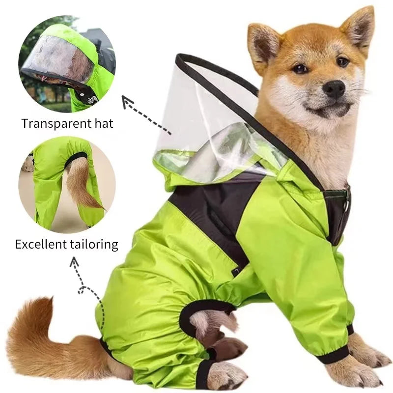 Waterproof Dog Raincoat Jumpsuit - The Dog Face - MyPet24 MyPet24 MyPet24 Waterproof Dog Raincoat Jumpsuit - The Dog Face