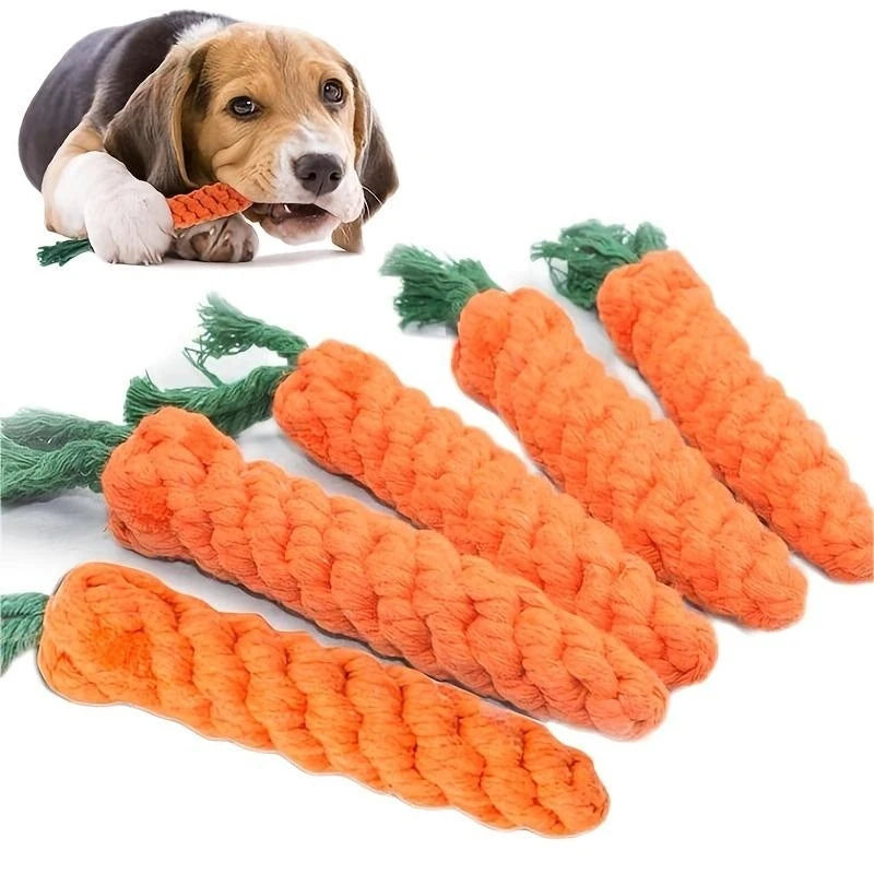 Carrot-Shaped Pet Chew Toy - Cotton Rope for Dogs &amp; Cats - MyPet24 MyPet24 MyPet24 Carrot-Shaped Pet Chew Toy - Cotton Rope for Dogs &amp; Cats