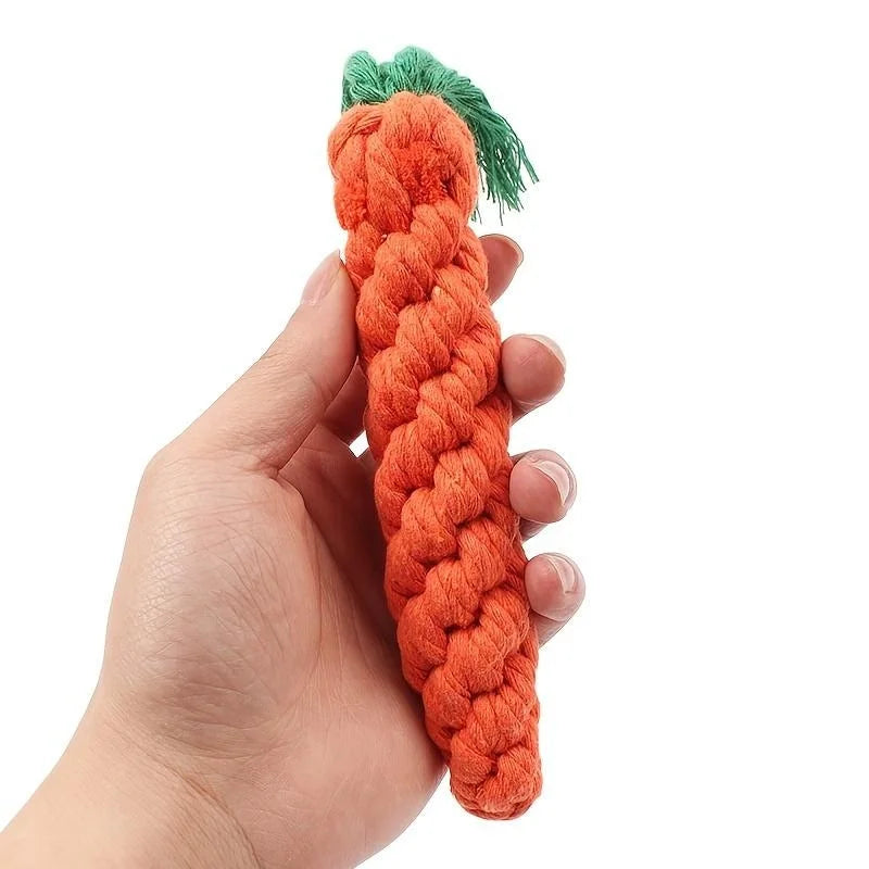 Carrot-Shaped Pet Chew Toy - Cotton Rope for Dogs &amp; Cats - MyPet24 MyPet24 1pc MyPet24 Carrot-Shaped Pet Chew Toy - Cotton Rope for Dogs &amp; Cats