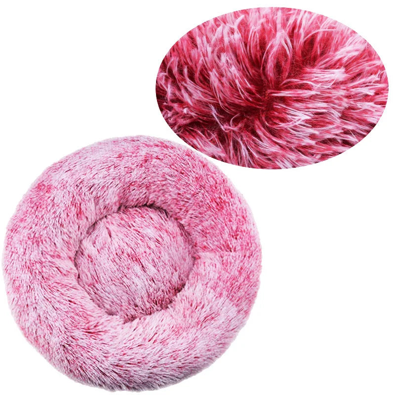 40-90cm Super Soft Plush Dog Bed - Winter Warm Cat Nest - MyPet24 MyPet24 gradient rose / Diameter 80cm MyPet24 40-90cm Super Soft Plush Dog Bed - Winter Warm Cat Nest