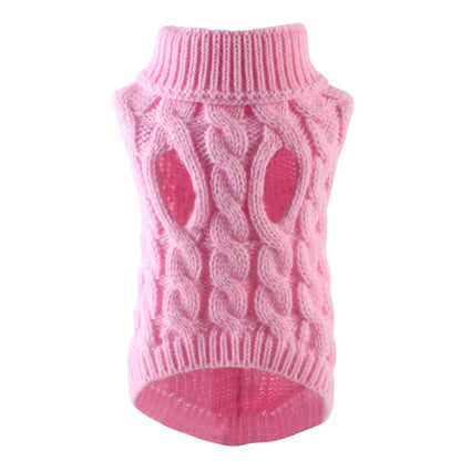 Winter Warm Turtleneck Sweater for Small Dogs &amp; Cats - MyPet24 MyPet24 Light Pink / M MyPet24 Winter Warm Turtleneck Sweater for Small Dogs &amp; Cats