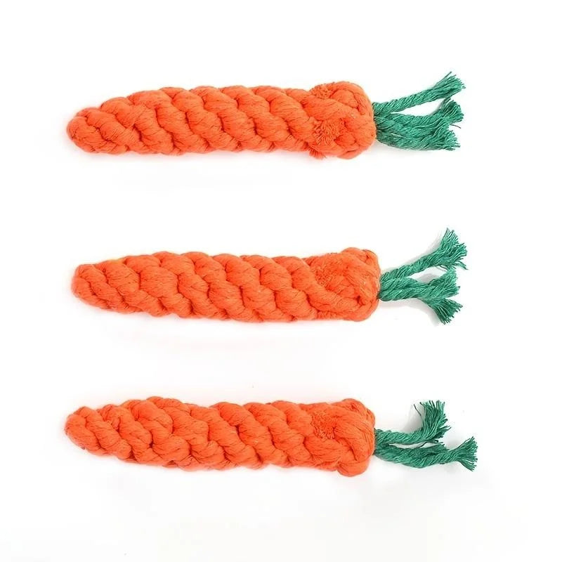 Carrot-Shaped Pet Chew Toy - Cotton Rope for Dogs &amp; Cats - MyPet24 MyPet24 MyPet24 Carrot-Shaped Pet Chew Toy - Cotton Rope for Dogs &amp; Cats