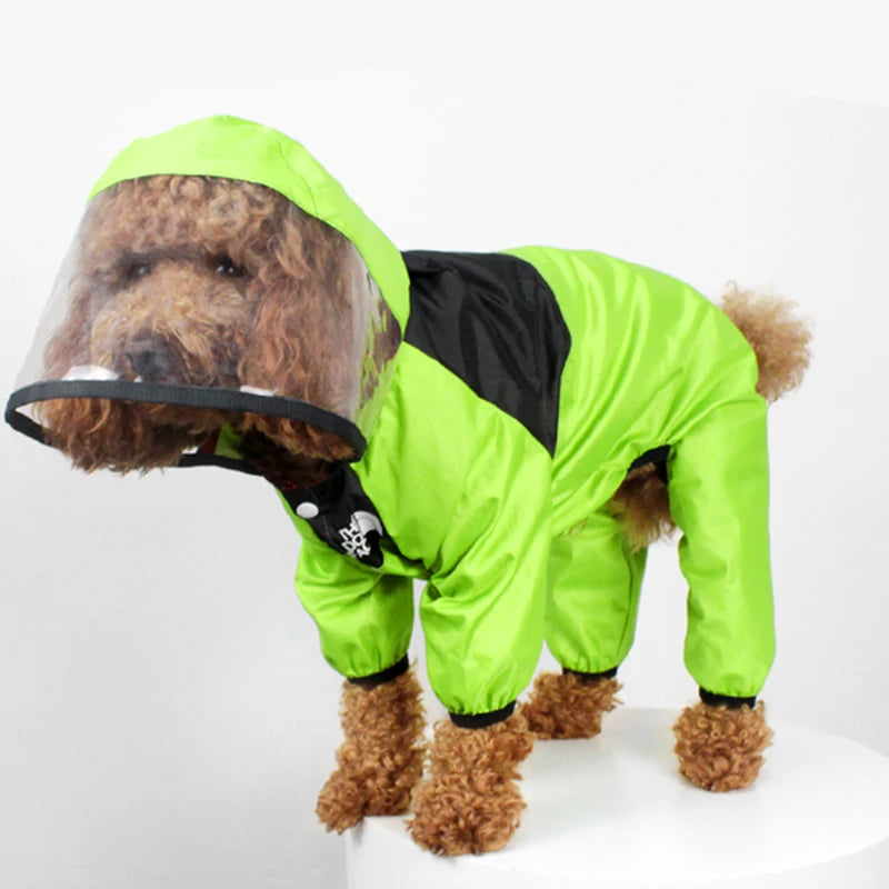 Waterproof Dog Raincoat Jumpsuit - The Dog Face - MyPet24 MyPet24 green / 4XL MyPet24 Waterproof Dog Raincoat Jumpsuit - The Dog Face