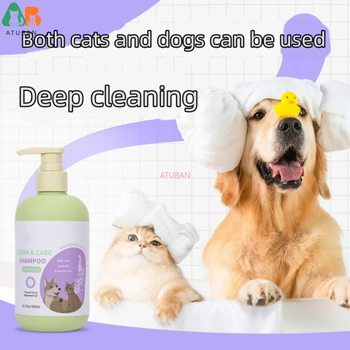 &quot;ATUBAN Hypoallergenic Probiotic Dog Shampoo &amp; Conditioner - Royal Lavender - MyPet24 MyPet24 MyPet24 &quot;ATUBAN Hypoallergenic Probiotic Dog Shampoo &amp; Conditioner - Royal Lavender