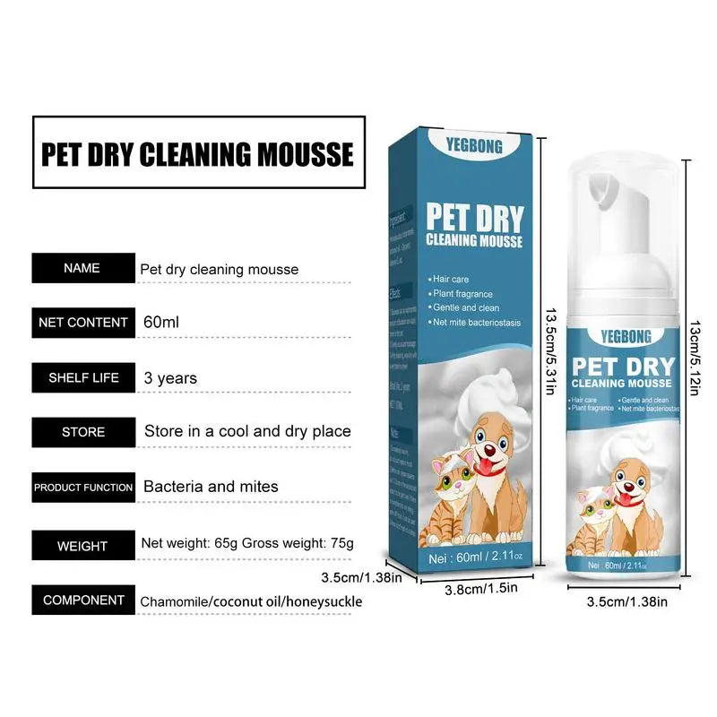 Waterless No-Rinse Cat &amp; Dog Cleaning Mousse – Bathless Odor Eliminator