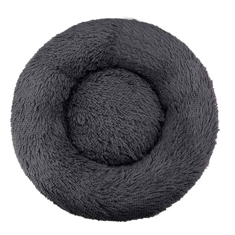 40-90cm Super Soft Plush Dog Bed - Winter Warm Cat Nest - MyPet24 MyPet24 dark gray / Diameter 40cm MyPet24 40-90cm Super Soft Plush Dog Bed - Winter Warm Cat Nest