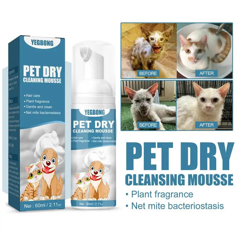 Waterless No-Rinse Cat &amp; Dog Cleaning Mousse – Bathless Odor Eliminator