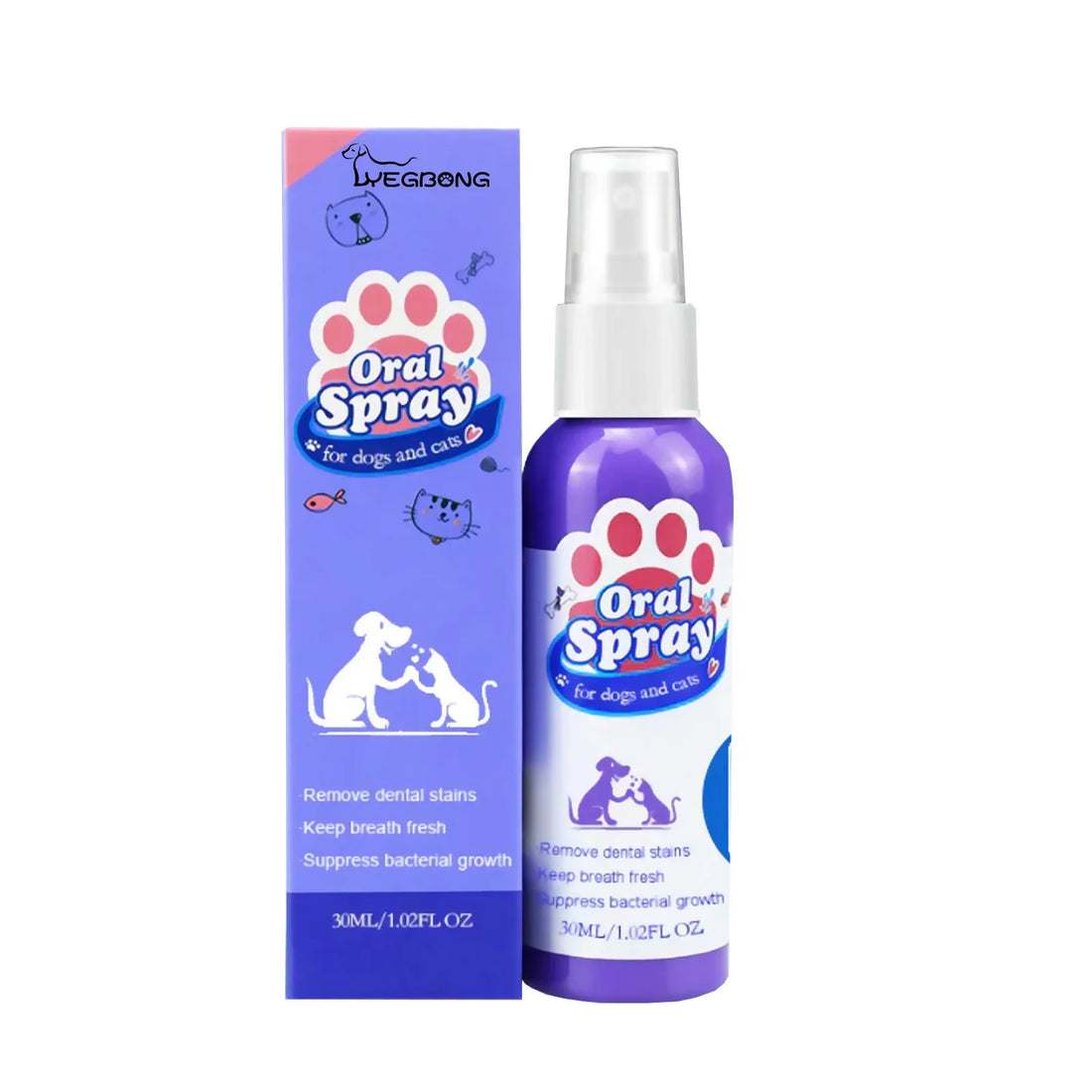 30ml Dog &amp; Cat Teeth Cleaning Spray – Freshens Breath &amp; Removes Stains