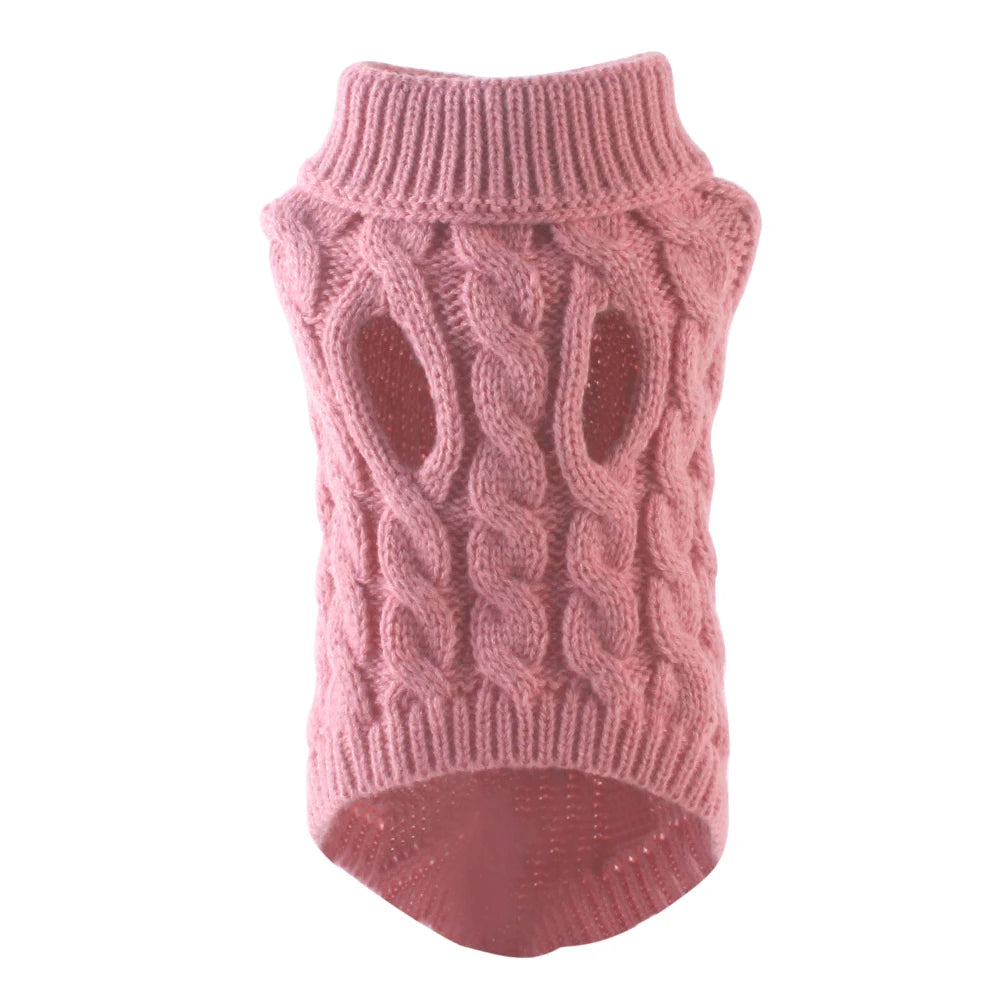 Winter Warm Turtleneck Sweater for Small Dogs &amp; Cats - MyPet24 MyPet24 Dark Pink / S MyPet24 Winter Warm Turtleneck Sweater for Small Dogs &amp; Cats