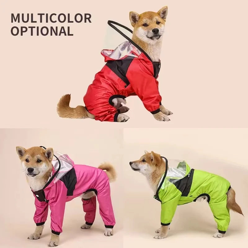 Waterproof Dog Raincoat Jumpsuit - The Dog Face - MyPet24 MyPet24 MyPet24 Waterproof Dog Raincoat Jumpsuit - The Dog Face