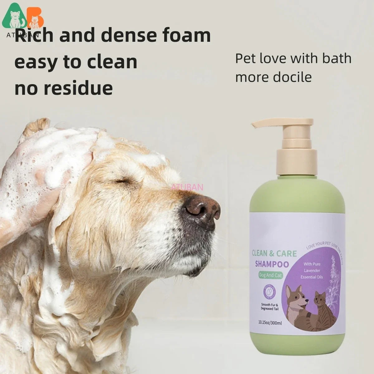 &quot;ATUBAN Hypoallergenic Probiotic Dog Shampoo &amp; Conditioner - Royal Lavender - MyPet24 MyPet24 MyPet24 &quot;ATUBAN Hypoallergenic Probiotic Dog Shampoo &amp; Conditioner - Royal Lavender