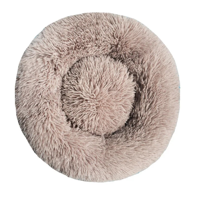 40-90cm Super Soft Plush Dog Bed - Winter Warm Cat Nest - MyPet24 MyPet24 gray coffee / Diameter 40cm MyPet24 40-90cm Super Soft Plush Dog Bed - Winter Warm Cat Nest