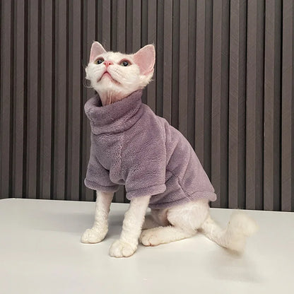 Turtleneck Cat Sweater Coat - MyPet24 MyPet24 Purple / Xs MyPet24 Turtleneck Cat Sweater Coat