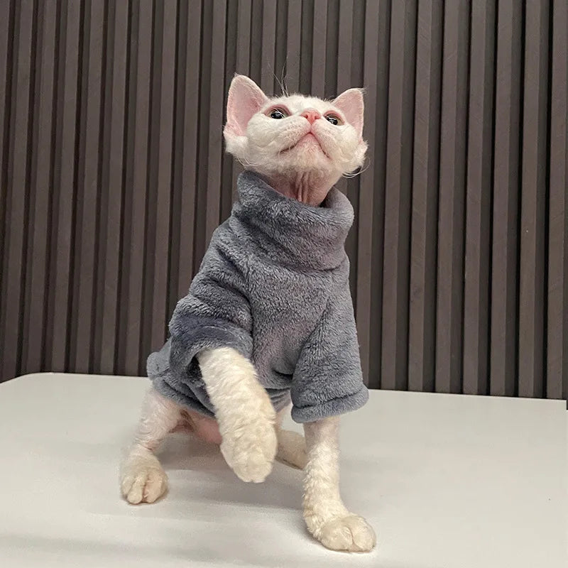 Turtleneck Cat Sweater Coat - MyPet24 MyPet24 Gray / Xs MyPet24 Turtleneck Cat Sweater Coat