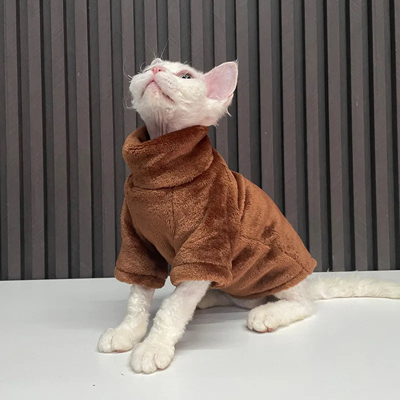 Turtleneck Cat Sweater Coat - MyPet24 MyPet24 Drak Coffee / Xs MyPet24 Turtleneck Cat Sweater Coat