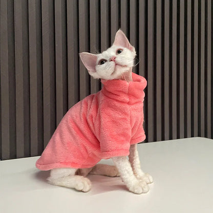 Turtleneck Cat Sweater Coat - MyPet24 MyPet24 Pink / Xs MyPet24 Turtleneck Cat Sweater Coat